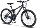 PVY Fully Mountainbike, für Gelände 160-175 cm, 21-Gang Kettenschaltung, 85% vormontiert, 5 Zoll, für Erwachsene und Jugendliche, Ihrem Fahrrad