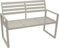DEGAMO Design Gartenbank Atlanta 2-sitzer 123 cm, Aus Aluminium wetterfest und rostfrei, Weiß, Outdoor