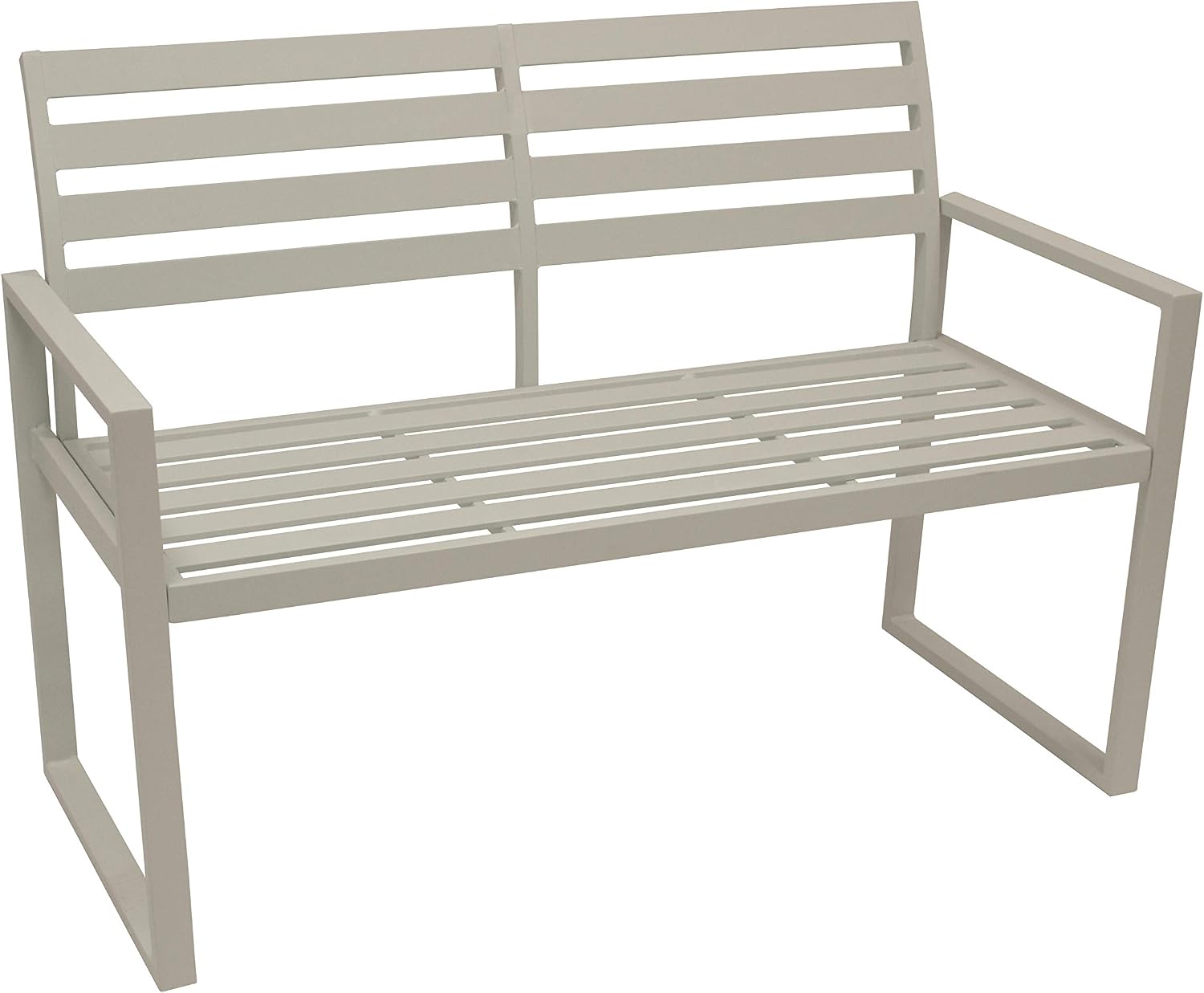 DEGAMO Design Gartenbank Atlanta 2-sitzer 123 cm, Aus Aluminium wetterfest und rostfrei, Weiß, Outdoor