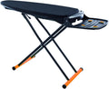 Foxydry Bügeltisch Saug Blasfunktion Produkt, Zusammenklappbarer, Bügelbrett mit Rollen, Schwarz/Orange, Stauraum, verstellbar