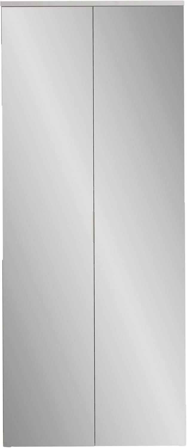 Stella Trading LINCOLN Schuhschrank, 80 × 190 × 35 cm (B/H/T), Vielseitiger Mehrzweckschrank mit 11 verstellbaren Einlegeböden, Weiß, Stauraum