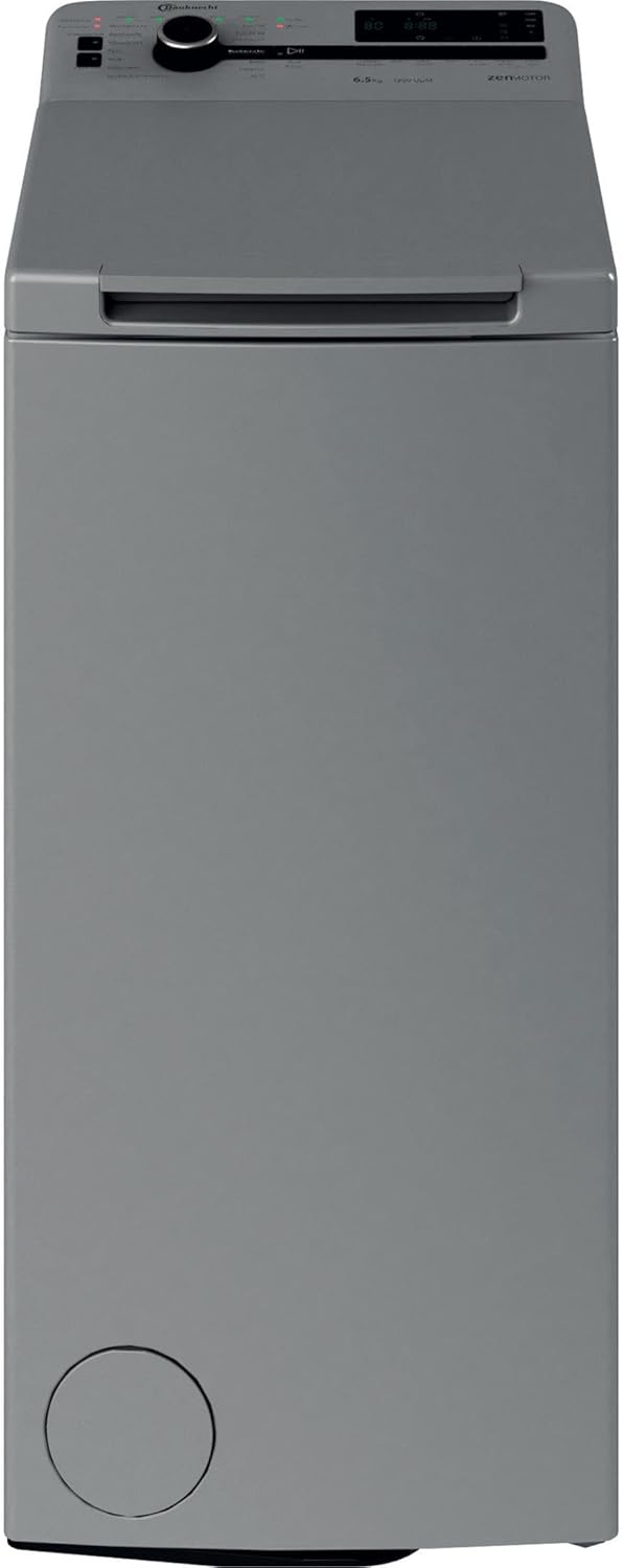 Bauknecht WMT Silver 6513 D4 Toplader-Waschmaschine/ 6,5 kg/ 1300 UpM/Vollwasserschutz/Autom.-Trommelpositionierung/SoftOpening/ 15° Green&Clean/Kurz