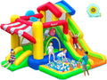 FBSPORT Hüpfburg für Kinder Indoor Outdoor mit Doppel Rutsche, Maximale Last 135 KG, 322 × 305 × 208 cm, Trampolin, Bällebad, Kletterwand