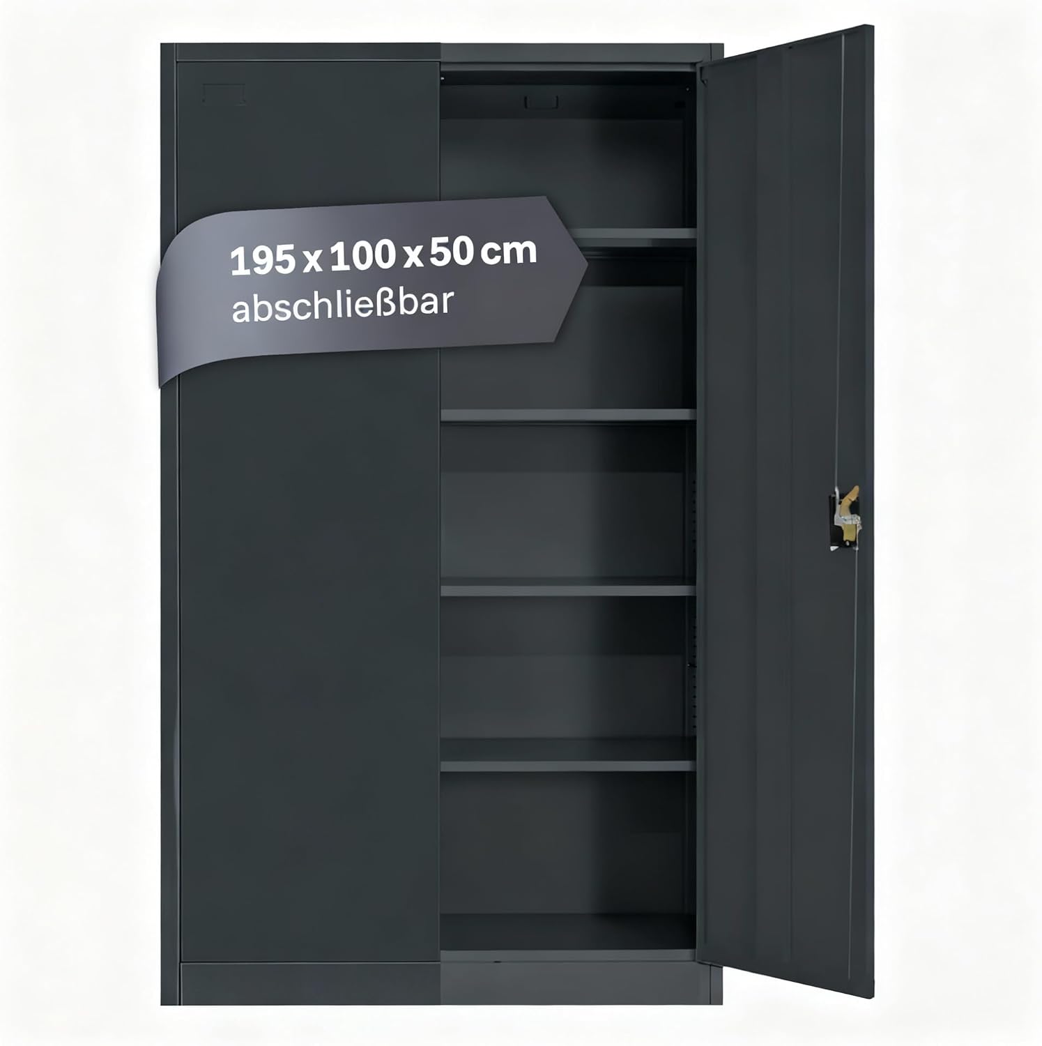 Lager|Zwei LagerZwei Mehrzweckschrank 195 100 50 Aktenschränke mit Vertikalauszug, 4 Fachböden I Großer Aktenschrank, 50 cm, zeitlosem Design