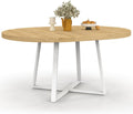 IDMarket Esstisch - Ausziehbarer runder , 150 cm, Holz/Weiß, Ausziehbarer runder Esstisch, Metall, Samt