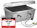 BURNHARD Camping Gasgrill JONES Edelstahl Klappgrill mit Deckel 2-Brenner 6,4 kW inkl. Transporttasche mit Rucksackfunktion und Multitool