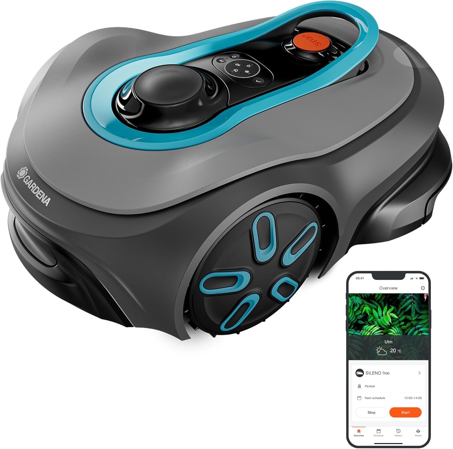 Gardena smart SILENO Free Set 750 m2 Mähroboter, Ohne Begrenzungskabel, Kabellos, Für Rasenflächen bis 750 m2, LONA Intelligence, Leiser Betrieb
