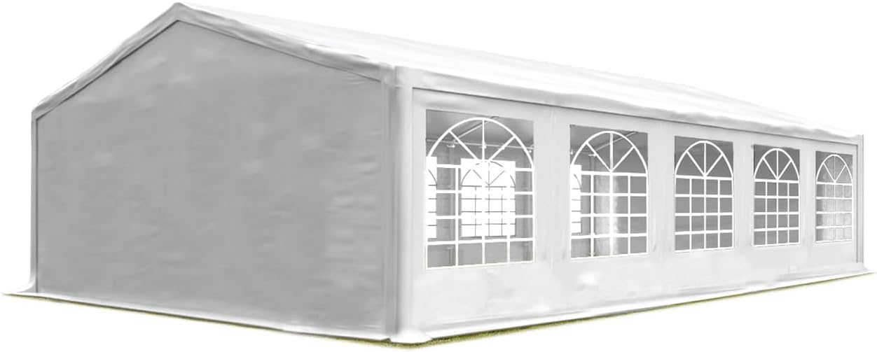 TOOLPORT Partyzelt 5 × 10 m Pavillon Starke PVC 600 N Plane wasserdicht und schneller Aufbau