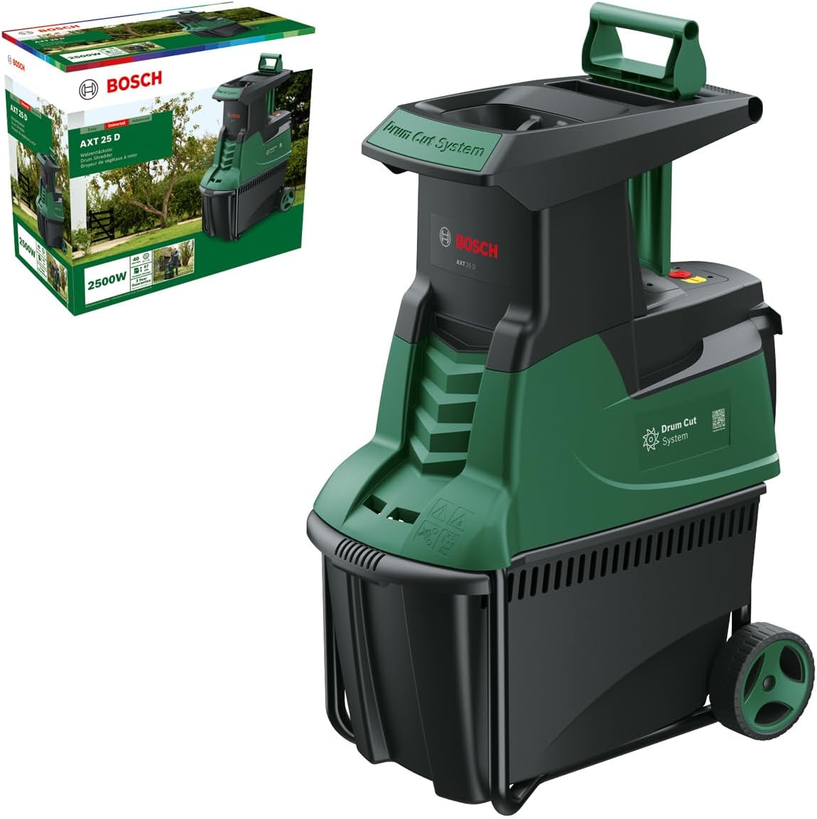 Bosch Leisehäcksler AXT 25 D, 500 Watt, Grün/Schwarz