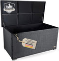 RS Trade Auflagenbox Wasserdicht XXL, 950 l, Schwarz, Gartenbox, Aufbewahrungsbox Garten, Kissenbox Outdoor, Große Gartenkiste für Polster, Polyrattan