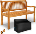 Tillvex Gartenbank Holz 2-3 Sitzer inkl. Abdeckung wetterfest 125 cm, Balkonbank Sitzbank 320 kg belastbar, Parkbank Massivholz, Terrasse & Garten