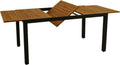 DEGAMO Gartentisch Ausziehtisch Milos 150/200 × 90 cm, Aluminium anthrazit + Akazienholz geölt, Outdoor, FSC-Zertifiziert
