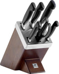 ZWILLING Vier Sterne Selbstschärfender Messerblock Messerblocksets, 7-teilig, Edelstahl, Made in Germany, Rostfreier Spezialstahl, Braun