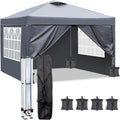 TactFire Pavillon 3 × 3m Pop-Up Faltpavillon , Stahlgestell UV-Schutz 50+, 4 Seitenwänden & 4 Sandsäcken, Gewicht: 12 kg / 26, 7 lbs 5, Für Garten
