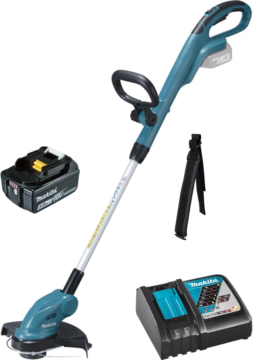 Makita DUR181RT Akku-Rasentrimmer 18 V / 1 × 5,0 Ah Akku + Ladegerät