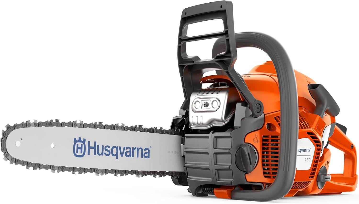 Husqvarna 130 Benzin-Kettensäge, 35 cm Schiene und Kette, 38 cc X-Torq Motor, LowVib, Geeignet für Gartenpflege und Brennholz