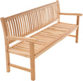 Divero 3-Sitzer Gartenbank Monza Teakholz Sitzbank, Die Maße betragen 180 × 60 × 90 cm, wetterbeständig, unbehandelt, Natur-Braun