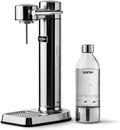Aarke Carbonator 3, Kompatibel mit 60 l CO2-Zylindern, Wassersprudler aus Edelstahl im modernen Edelstahl Finish mit BPA-freier 1 l PET-Flasche