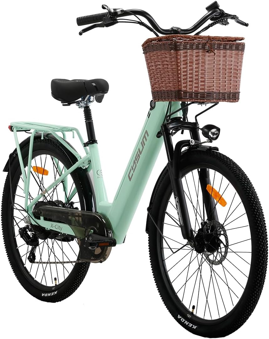 Cysum X-City Elektrofahrrad für Erwachsene, 26 Zoll City Elektrofahrrad Damen Herren Lithium-Akku 48 V 10,4 Ah Motor 250 W 25 km/h Urban Switing