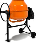 EBERTH 160 l Betonmischer Elektrisch Mobil, 650 W Motor, Gestell, Trommel und Zahnkranz aus Stahl, Feststellbares Handrad, Breite Fußplatte