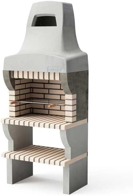 MAESTRO FERRETERO MOVELAR Einbaugrills, 86, 5 × 58 × 220 cm) REF: 8887, für Holz und Holzkohle Modell Bailen Plus (Grau und Beige, Grau/Beige