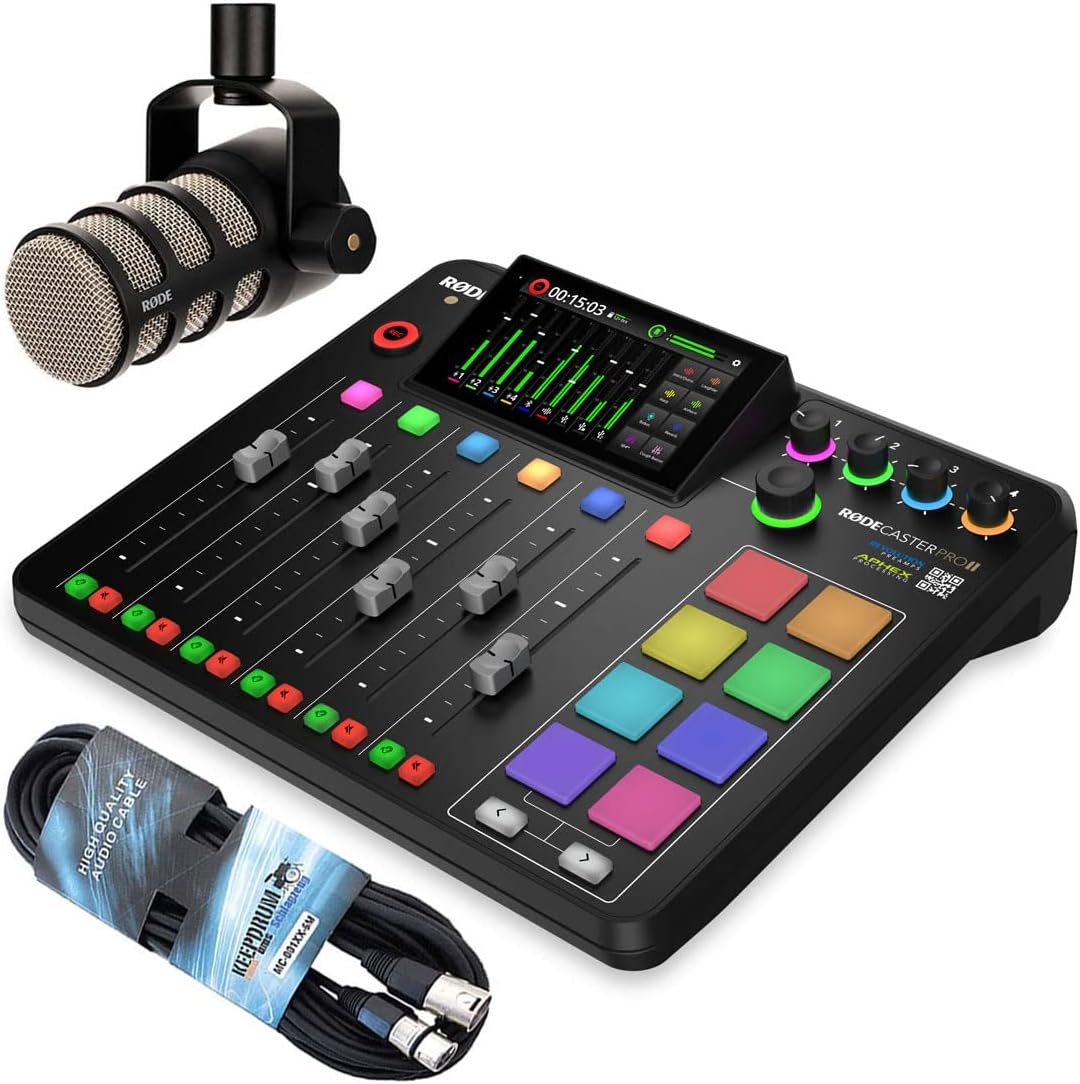 RØDE Rode Rodecaster Pro II Podcast Station Mischpult + Rode, App-Steuerung, App-/WLAN-Steuerung, Schwarz