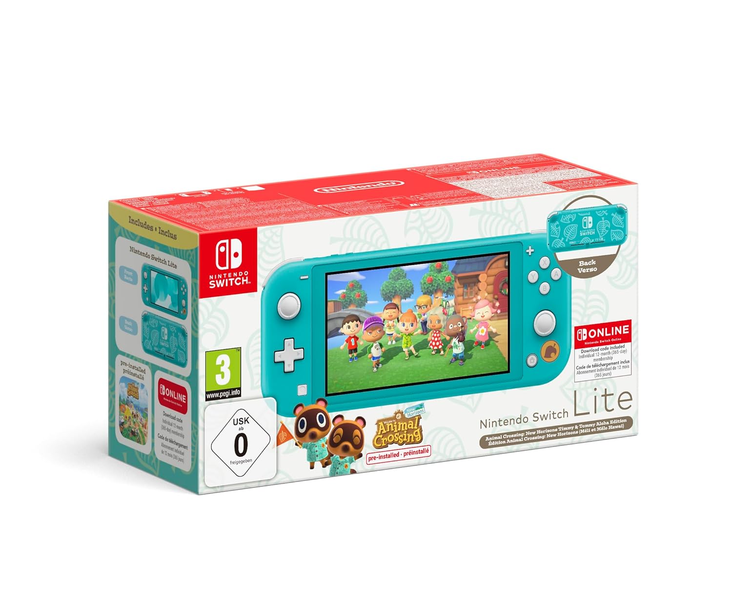 Nintendo Switch Lite Animal Crossing: Horizons Konsol, Türkis