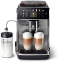 PHILIPS Saeco GranAroma Kaffeevollautomat, Edelstahl-Schwarz (SM6585/00), 4 Benutzerprofile, intuitives Farbdisplay, Keramikmahlwerk