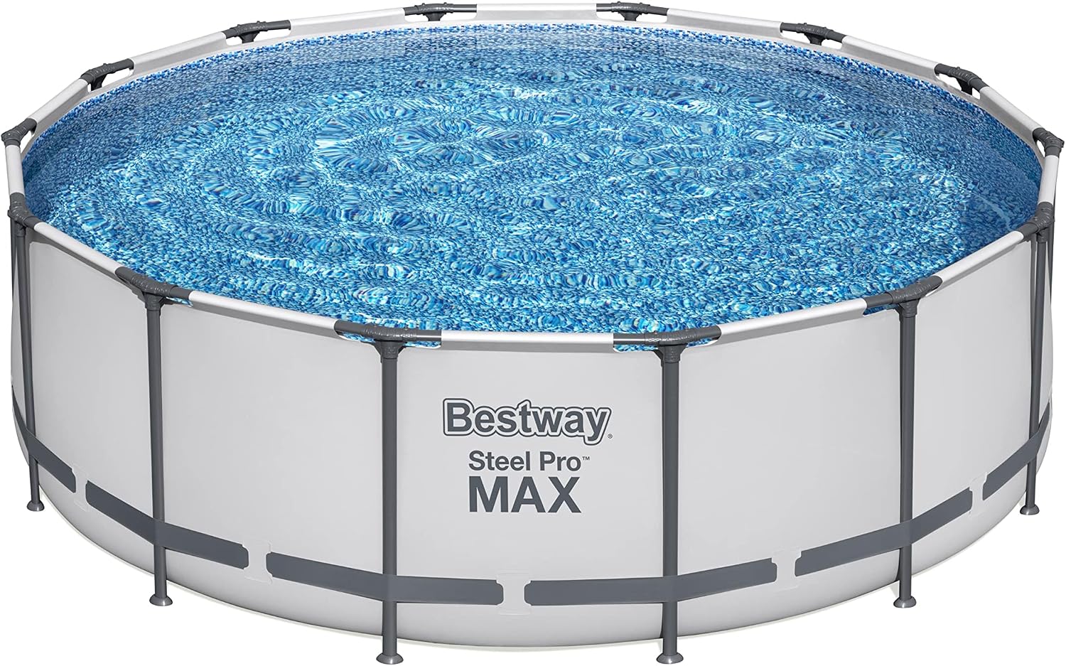 BESTWAY 5612X Abnehmbarer Pool Steel Pro Max 427 × 122 cm, Mit Kartusche 3.028 l/H Abdeckung und Leiter, Blau, 56088