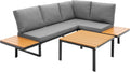 ML DESIGN modern living ML-Design Gartenmöbel Essgruppe, Balkonmöbel Grau-Holzoptik, Lounge Möbel Outdoor für Garten Terrasse & Balkon