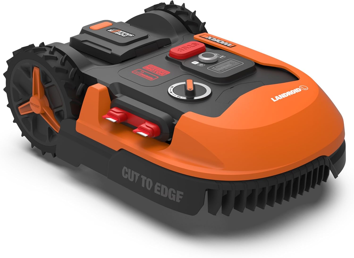 WORX Landroid Plus WR147E.1 Mähroboter, für Gärten bis 1000 qm mit WLAN, App-Steuerung, App-/WLAN-Steuerung, Display, Orange/Schwarz