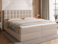 BROMARKT Boxspringbett mit Bonell Matratze und Bettkasten Doppelbett mit Topper 180 × 200 cm Härtegrad H3 Bett für Schlafzimmer gepolsterte Kopfstütze