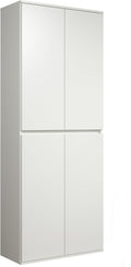 Trendteam smart living, 74 × 191 × 34 cm, Nevada, Mehrzweckschrank, Weiß, Schrank mit 4 Türen, 6 Einlegeböden und 1 Kleiderstange, BxHxT