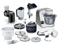 Bosch Küchenmaschine Serie 4 mit Waage, 1000 W, MUM5XL74, Edelstahl-Schüssel spülmaschinenfest, Fleischwolf, Planetenrührwerk, 3 Scheiben