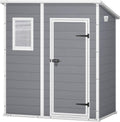 Keter Manor Pent 6 × 4 Gartenhaus wetterfest, Außenmaße: BxTxH: 183.5 × 111 × 200.5 cm, Innenmaße: 168.5 × 97 × 154 cm, Grau, Kunststoff, Outdoor