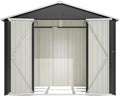kozamas Gartenhaus Metall 240 192 Gerätehaus, 192 cm, Wetterfester Fahrradschuppen für Lagerung, wetterbeständig, Schwarz/Beige, Stauraum