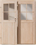 Ultiness Gartenhaus Holz nordische Fichte Eingangstür, 141 × 177 cm, 28 mm Wandstärke, Gartenhaus Tür für Geräteschuppen Holztür außen für Werkstatt