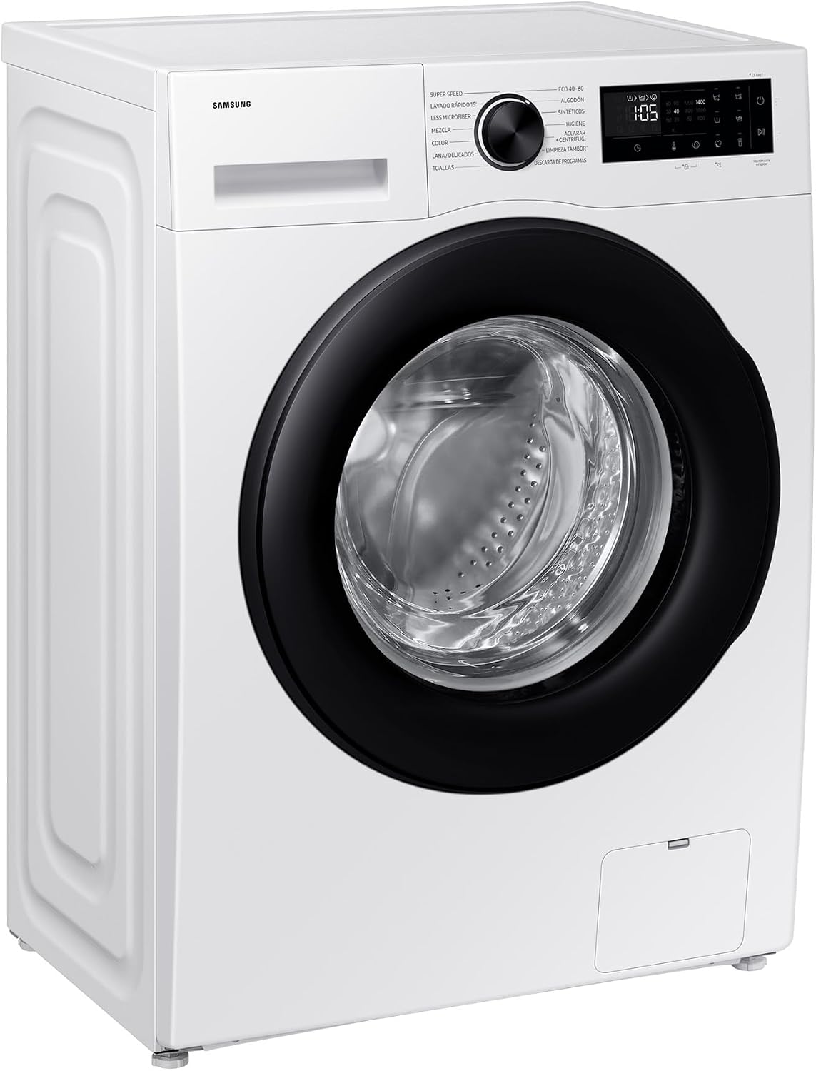 Samsung WW90DG5G34AEEG Waschmaschine WW5100D SLIM, 9 kg, Nur 48 cm tief, EEK: A, 10%, Dampfprogramm, AI Energy Mode, WiFi, Mikroplastik-Programm, Weiß