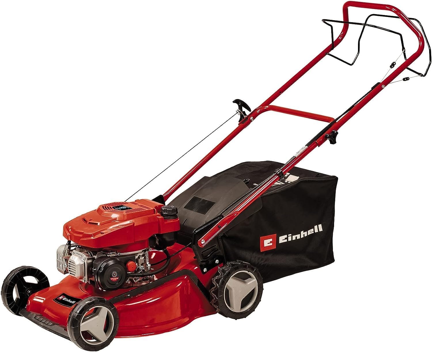 Einhell Benzin-Rasenmäher GC-PM 46/5 S, 2 kW, 9-stufige zentrale Schnitthöhenverstellung 25-80 mm, Bis 1.400 m2,1 Zylinder, 4-Takt-Motor