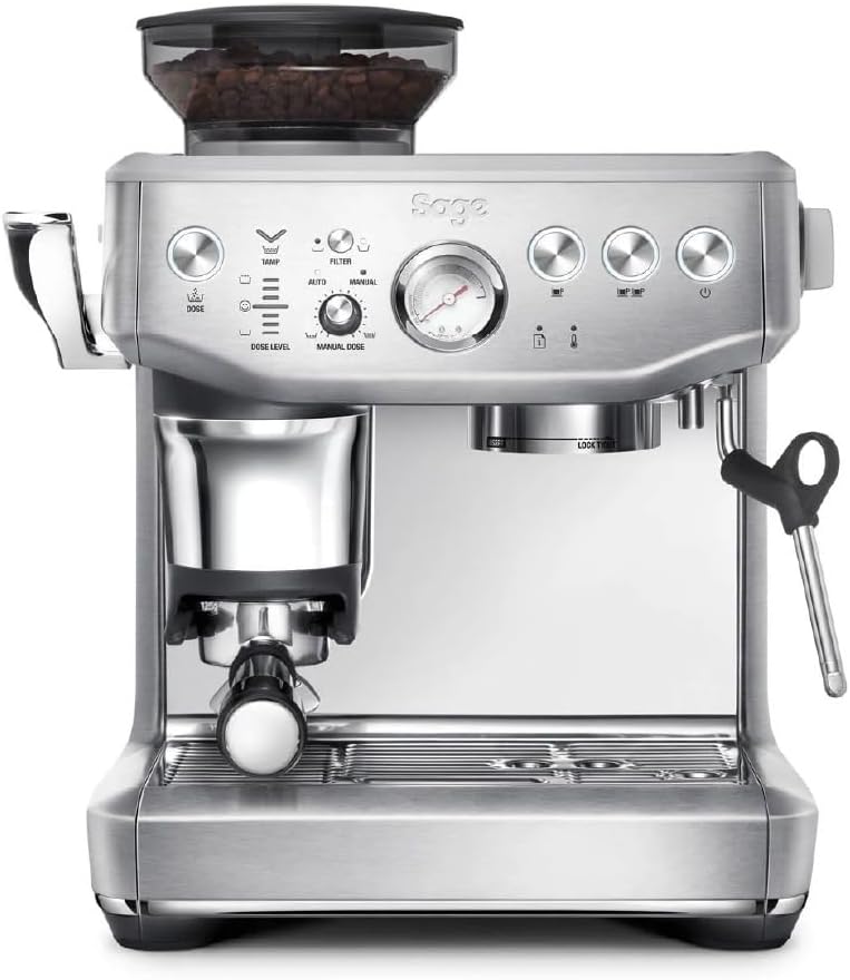 Sage Barista Express Impres Kaffeemaschine, 25 Mahlgradeinstellungen, Gebrsteter Edelstahl, Intelligente Dosierung