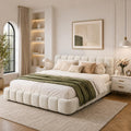 Hoscullo Bett Bubble , 200 cm, für Schlafzimmer und Gästezimmer, Polsterbett Doppelbett mit Lattenrost, Bettgestell mit Gepolstertes Kopfteil