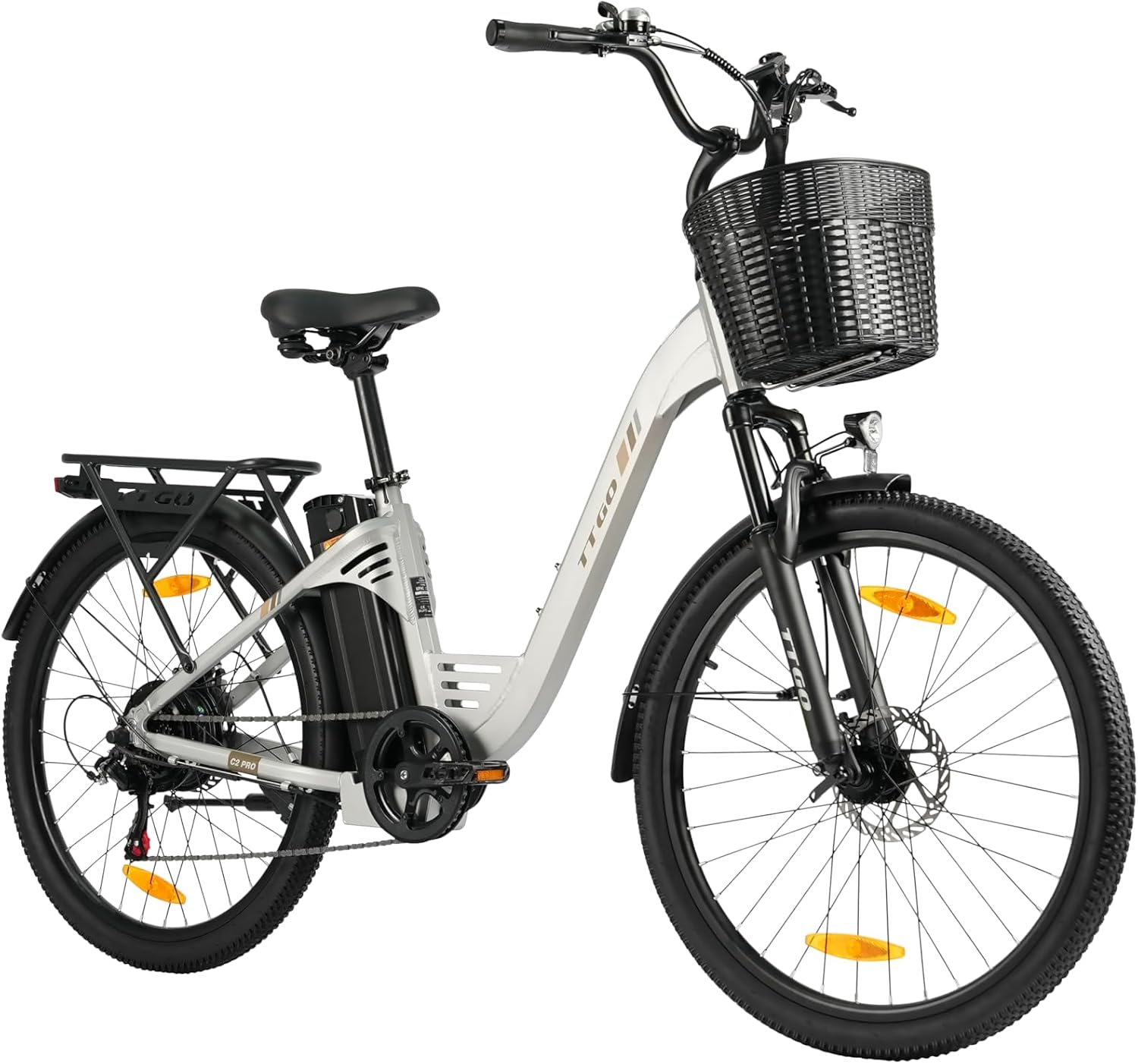 Ttgo E Bike 26 Zoll, Elektrofahrräder für Herren Damen mit 36 V 14,5 Ah/18 Ah Akku, 60–120 km Reichweite Citybike, LCD Display, 6/7-Gang