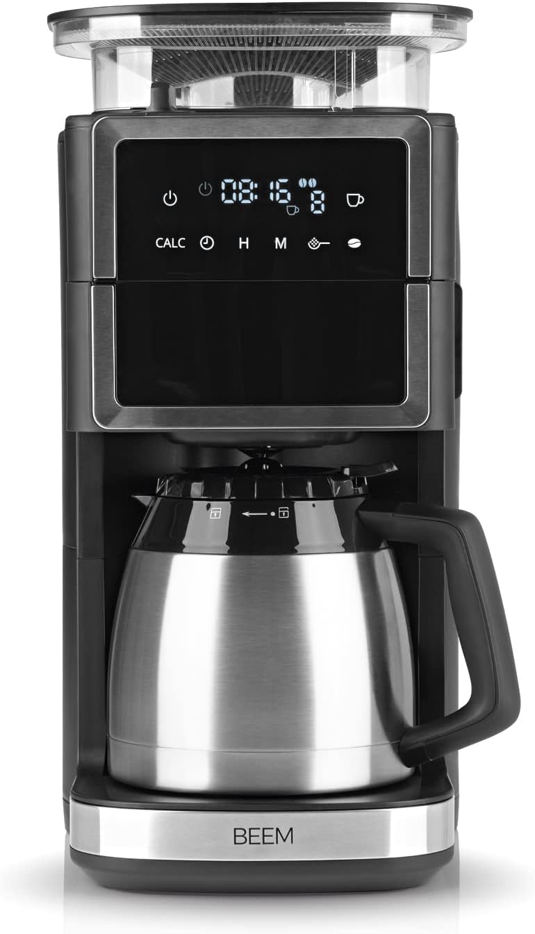 BEEM FRESH-AROMA-PERFECT III Filterkaffeemaschine mit Mahlwerk, 1000 W, Thermo, Edelstahl, Mit Isolierkanne & Aroma-Plus-Funktion, Bis zu 10 Tassen