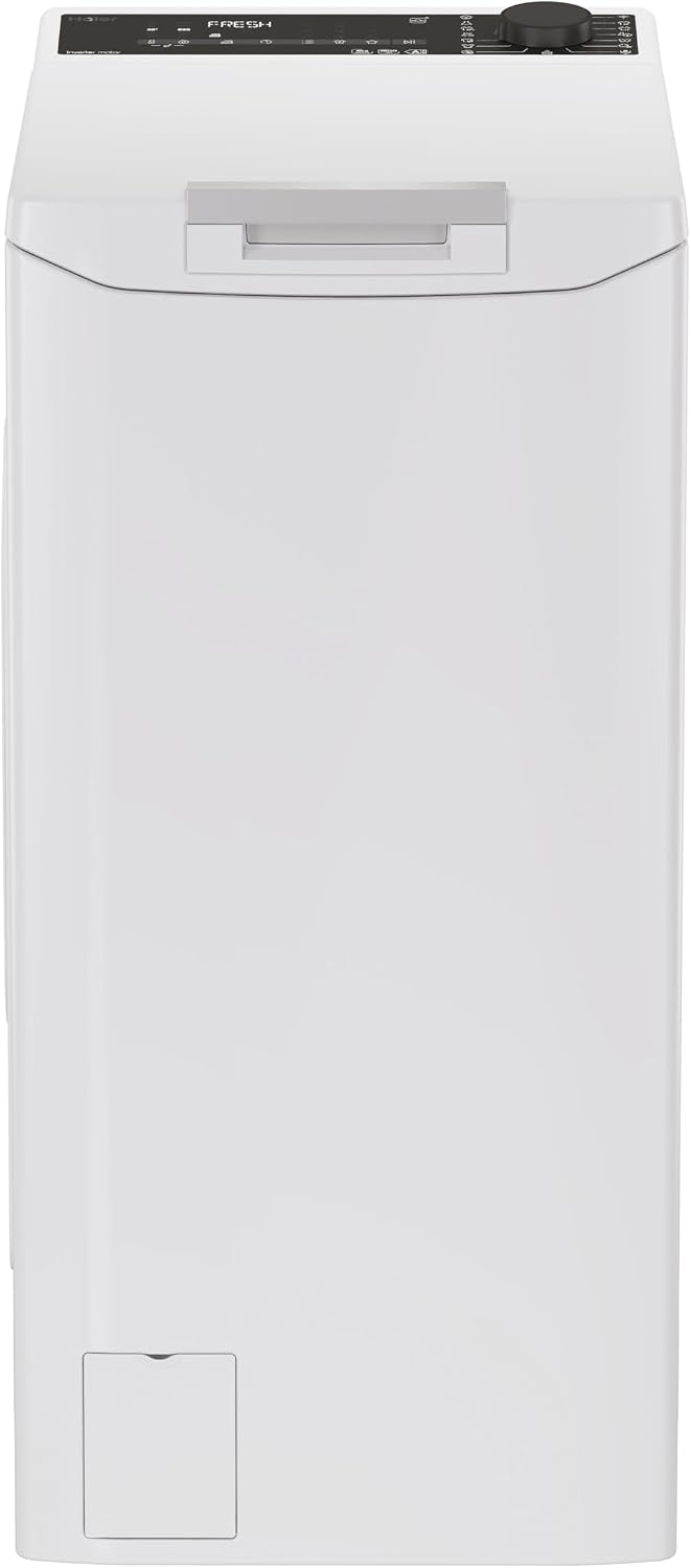 Haier T Serie 7, 8 kg, HxBxT 86 × 41 × 60 cm, THASN286TM5-S, Waschmaschine mit Toplader, Freistehend, Klasse A, 1200 Umdrehungen, Dampfoption, App hon