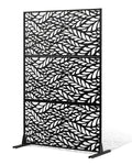 VEVOR Paravent, 120 × 50,8 × 183 cm, Schwarz, Sichtschutzwände & -paneele für den Außenbereich, Freistehende Trennwand mit Ständer, Innenbereich