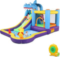 LEADZM Hüpfburg mit Gebläse, 380 × 260 × 240 cm, Aufblasbare Wasserpark mit Hai-Thema, Mit Trampolin