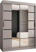 MEBLE KRYSPOL Kryspol Schwebetürenschran Kleiderschrank, Schiebetürenschrank Rubino V4 150, Kleiderschrank 150 cm Breit x 200 cm(H) x 62 cm(T)