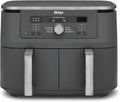 Ninja Dual Zone Digital Air Fryer, Metallic Grau DZ400EU, 9,5 l, 2 Schubladen, 6-in-1, Heißluft-Frittieren, Max Crisp, Spülmaschinenfeste Körbe