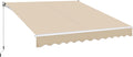 Yaheetech Einziehbare Markise, Sonnenschutz inkl. Wandhalterung, Gelenkarmmarkise mit Handkurbel 300 × 250 cm, Fallarmmarkise wasserabweisend, 5-35°