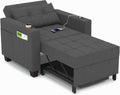 DURASPACE Schlaferstuhl, 3-in-1 umwandelbarer Stuhl Bett, Ausziehbarer Schlafsessel, Schlafsofa mit USB-Anschlüssen, Getränkehalter für kleinen Raum